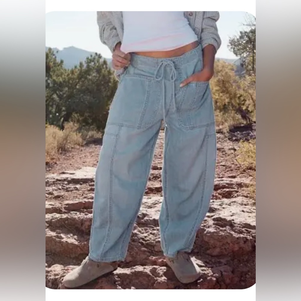 Free People Barrel Jeans